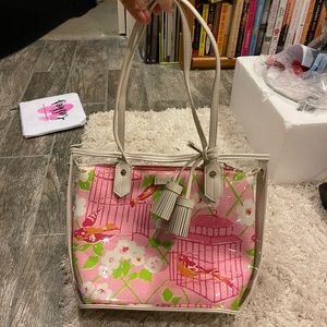 Spartina 449 - Wilson Island Tote Bag in Ivory/Pink Bird